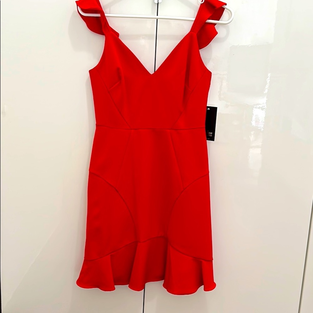 Red Crepe Cocktail Dress